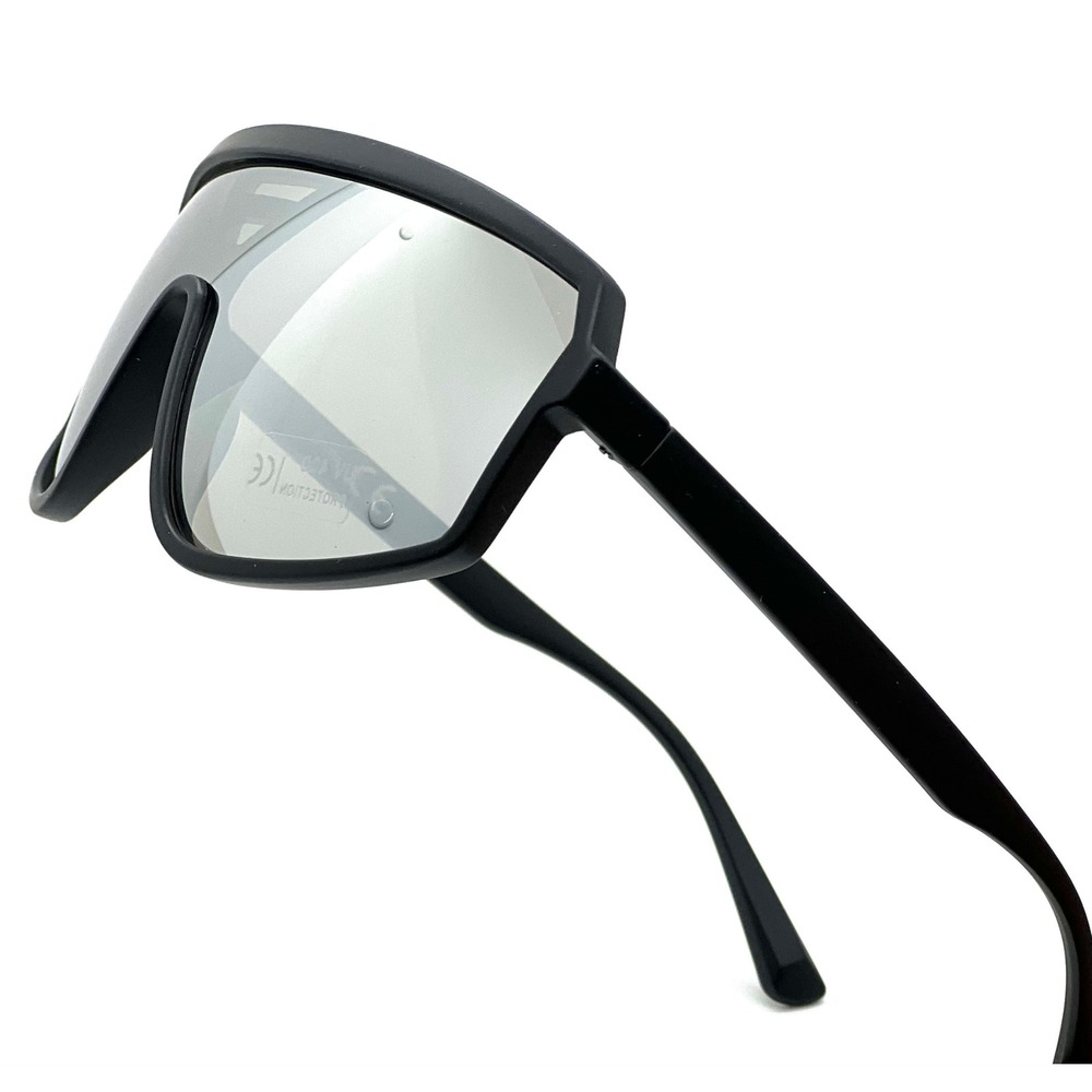 Sunglasses Mirrored Lens Visor Sunglasses Sporty Futuristic Men Beach Fishing